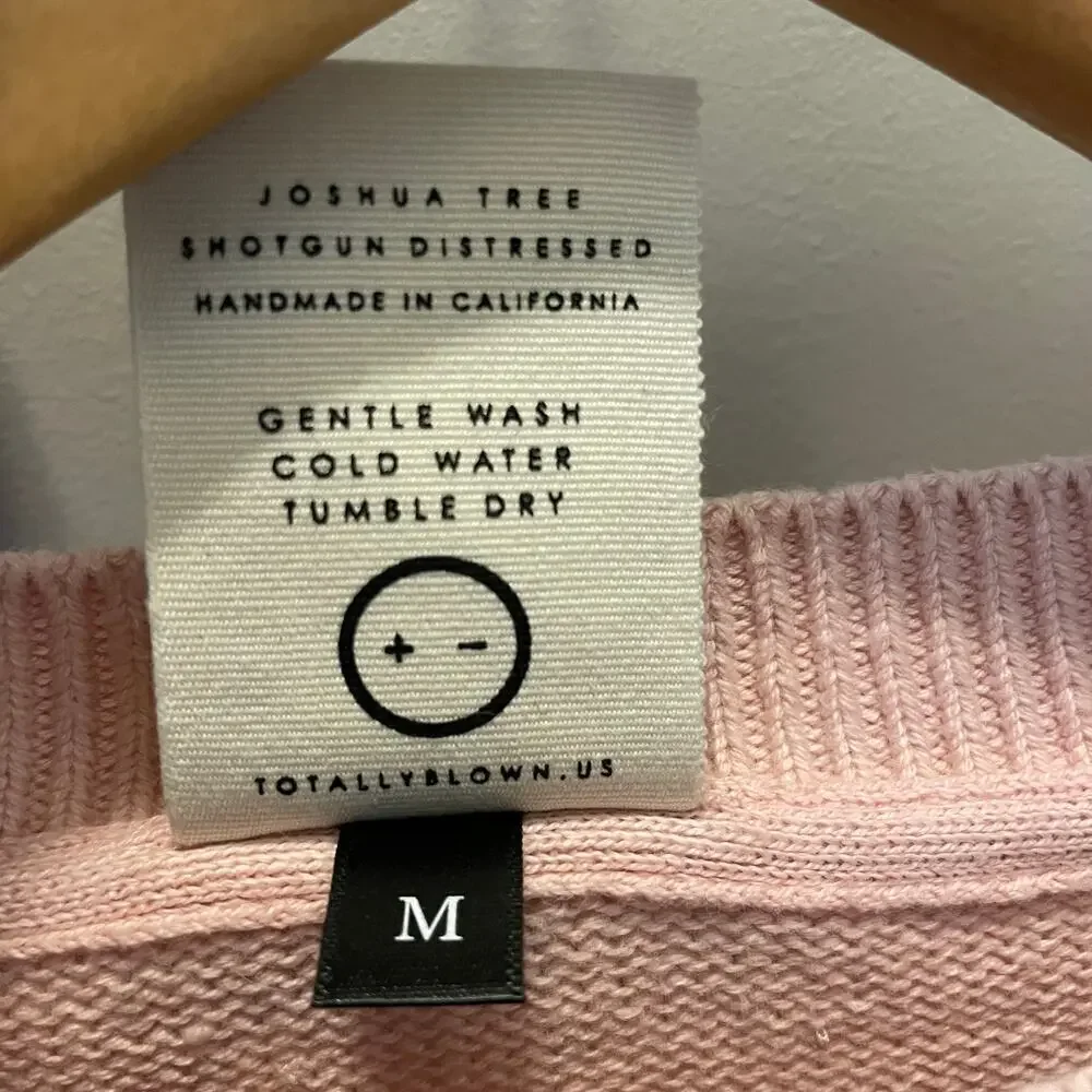Totally Blown Shotgun Distressed Rose Sweater | Joshua Tree, Size M, EUC, $148